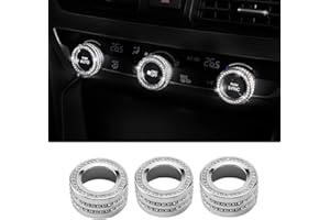 CUCHIYUN 3 Pcs Bling AC Air Conditioner Switch Knob Cover Crystal Rhinestones A/C Trim Cover Compatible with Honda Accessories 10th Honda Accord EX EX-L LX 2022 2021 2020 2019 2018