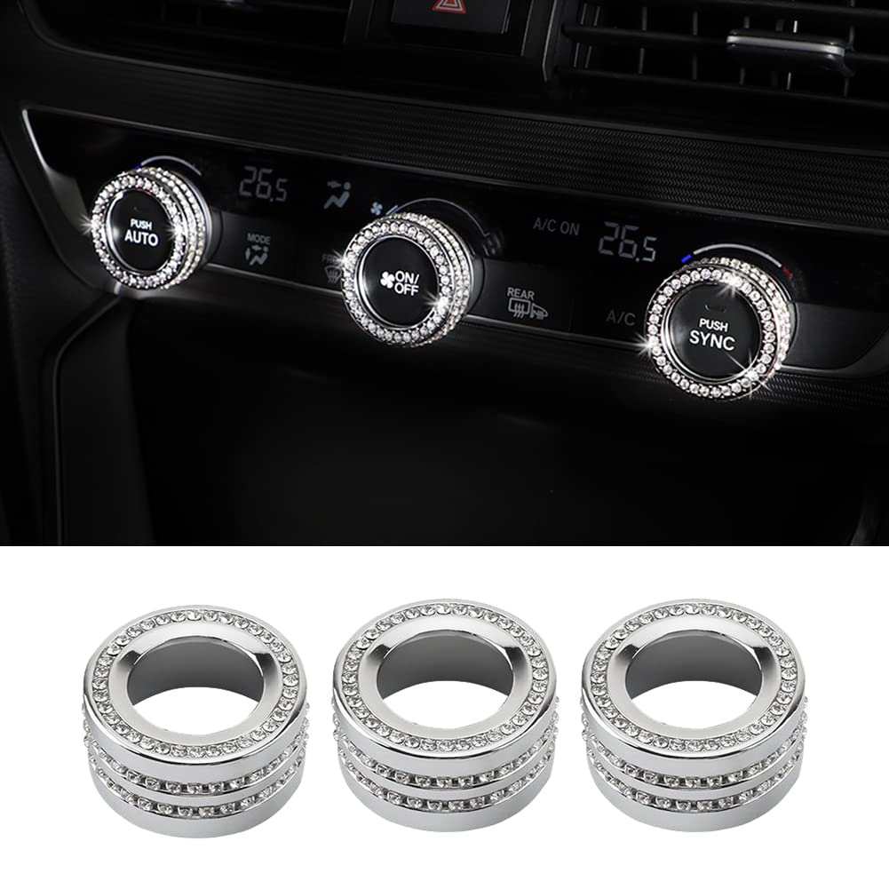Photo 1 of **ONLY ONE**
3 Pcs Bling AC Air Conditioner Switch Knob Cover Crystal Rhinestones A/C Trim Cover Compatible with Honda Accessories 10th Honda Accord EX EX-L LX 2022 2021 2020 2019 2018