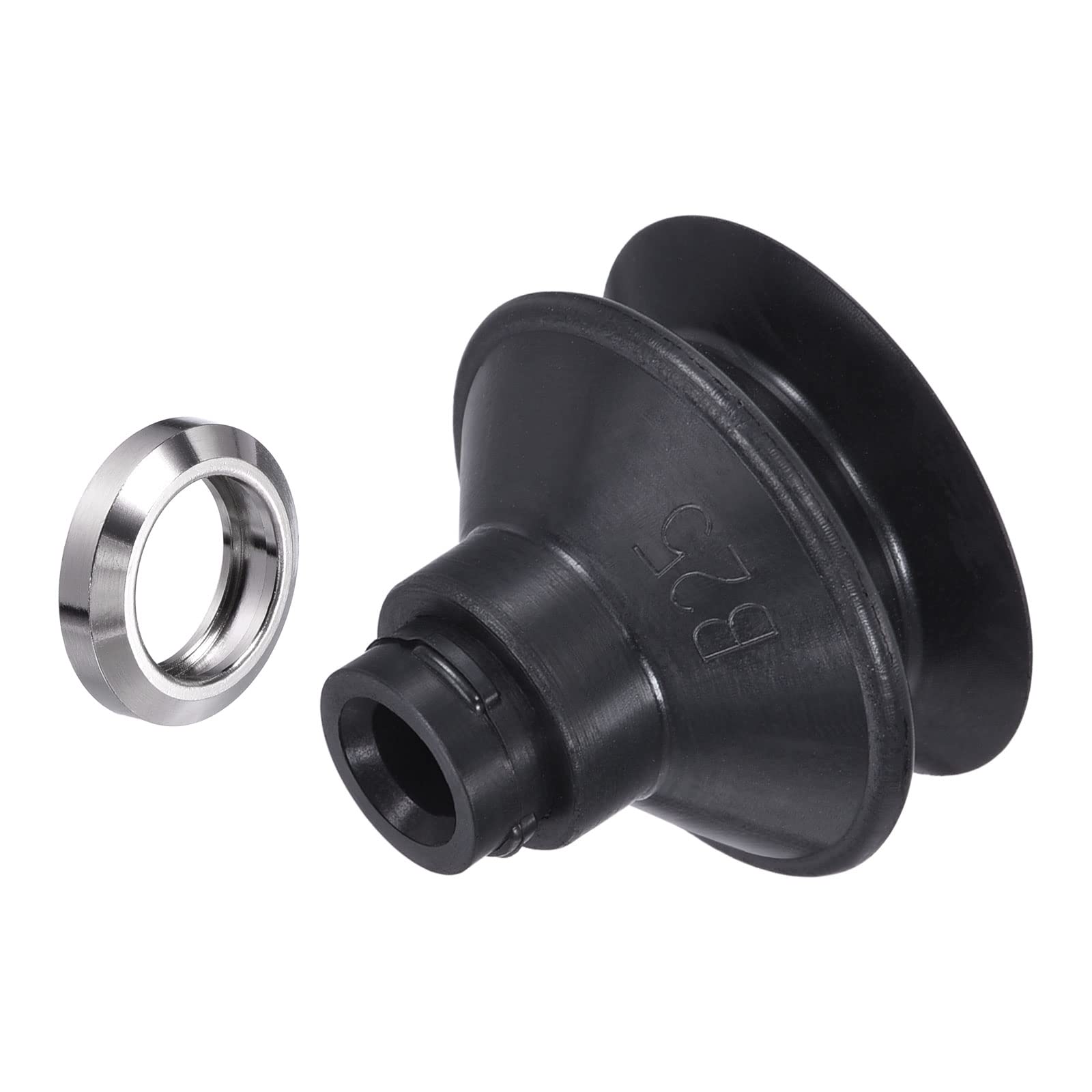 PATIKIL Vacuum Suction Cup, 1 Pack Nitrile Rubber 4mm ID x 27mm OD Pneumatic Bellows Sucker Pad with Gasket for Industry, Black