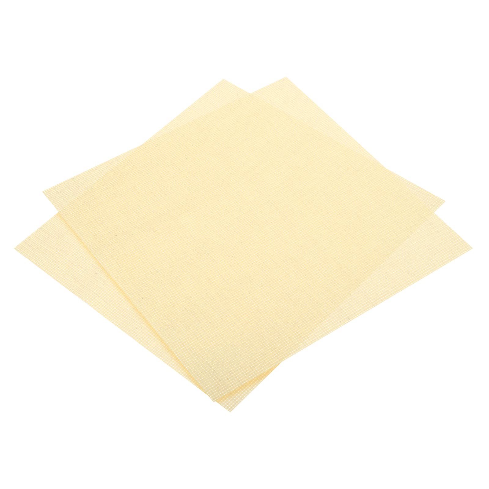 PATIKIL 11 Count Cross Stitch Cloth 20" x 20", 2 Pack Embroidery Cotton Fabric for DIY Needlework, Yellow