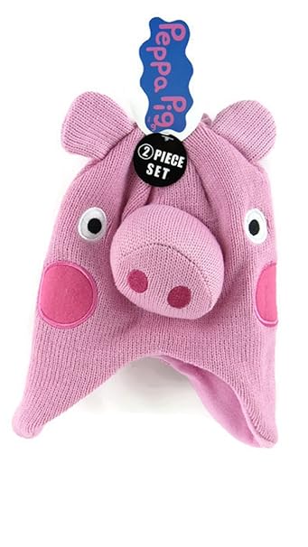 peppa pig hat and mittens