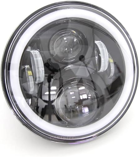 Amazon Motor Power バイク用 Cree製 汎用 7インチ Led ヘッドライト エンジェルアイ プロジェクター ユニット 1個 デイライト ウインカー 機能付 93 178 ヘッドライト 車 バイク