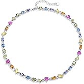 Zoryxia 7-color Zircon Tennis Necklace Colorful Zircon Tennis Necklace for Women Colorful Choker Jewelry Gifts for Women