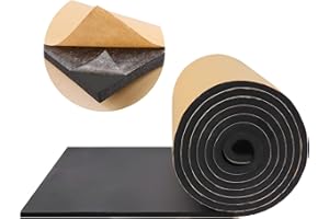 FONUNO Foam Padding Sheets with Adhesive Foam Insulation Neoprene Sheets Closed Cell Insulation Neoprene Rubber Roll for Gaskets Liner Crafts DIY Projects, Black, 12" Wide x 118" Long x 1/2" Thick