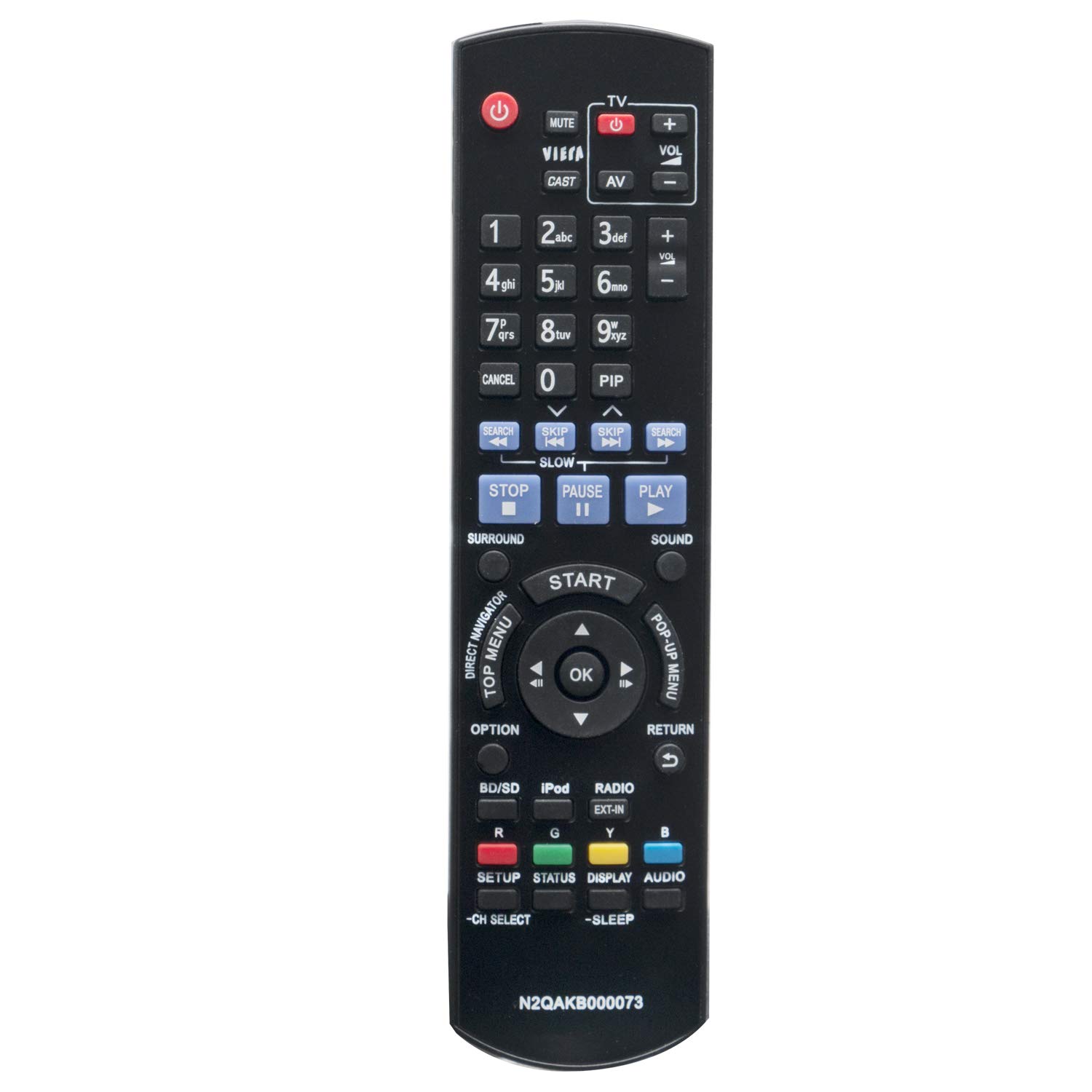 VINABTY N2QAKB000073 Remote Control replacement fit for PANASONIC SA-BTX77 Sc-bt200 Sb-hf770 Sb-hf470 Sb-hs870 Sb-hs470 Sb-hc300 Sb-hw200 SA-BTX77EG SA-BT200 SA-BT207 SC-BTX75 SC-BTX71