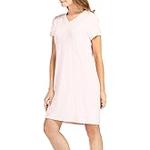 Fishers Finery Women's Organic Cotton and Rayon Blend Short Sleeve Sleep Dress Sleep Shirt