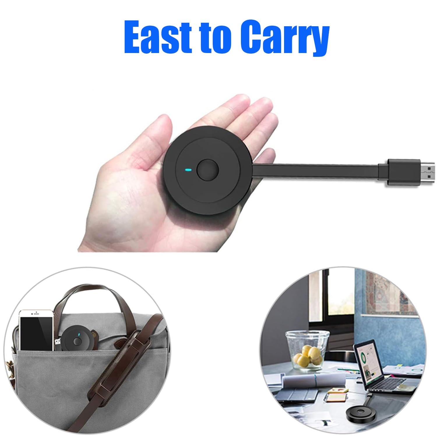 Wireless HDMI Adapter, DRYMOKINI 4K HDMI Dongle, Mirror Screen Display Dongle, Streaming YouTube/TikTok from i-Phone,i-Pad, Android, Tablet, Windows to HDTV/Monitor/Projector, Miracast, Airplay, DLNA