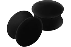 BanaVega Silicone Black Double Flared Tunnel Saddle Earring Ear Stretcher Gauge Plug Lobe Earring Piercing Jewelry See More Sizes