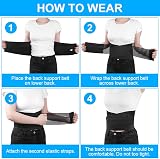 ACWOO Lower Back Support Belt Lumbar Brace with 6 Stays Size Small view 6