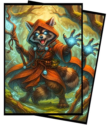 (Squirrel) 100% Hand-Drawn 100ct Textured Matte TCG/MTG Card Art Sleeves by Realm Guard : Toys & Games