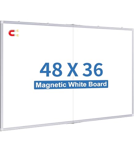 Magnetisches Whiteboard 2er Pack 120x90 cm – mit Aluminiumrahmen und Stiftablage, trocken abwischbar, magnetisch, für Büro, Zuhause und Schule Magnetisches Whiteboard 2er Pack 120x90 cm – mit Aluminiumrahmen und Stiftablage, trocken abwischbar, magnetisch, für Büro, Zuhause und Schule