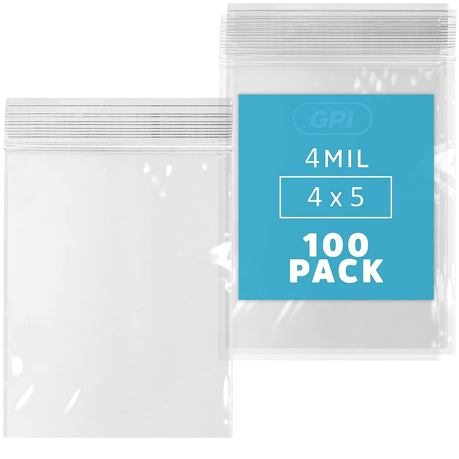 Photo 1 of 4" x 5" Small Reclosable Zip Bag - Heavy-duty 4 Mil, Bulk Case of 500 - Clear, Resealable Zip Top Lock for Storage & Packaging Food, Nuts, Bolts & Screws.