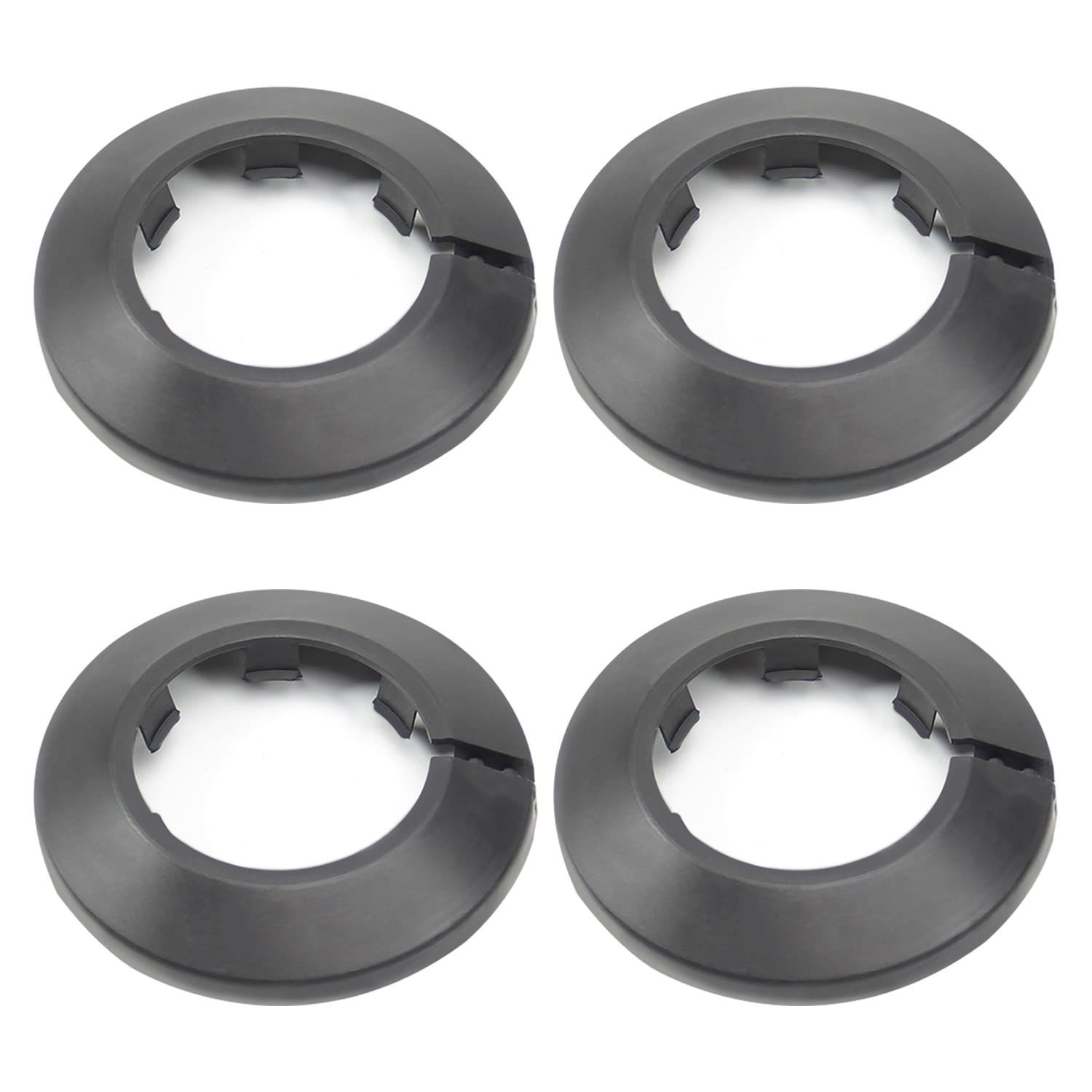 MroMax 1.57"/40mm Pipe Collars, 4pcs Flange Black Pipe Cover Plastic Pipe Hole Collars for Radiator, Wall Pipe Tube Decoration