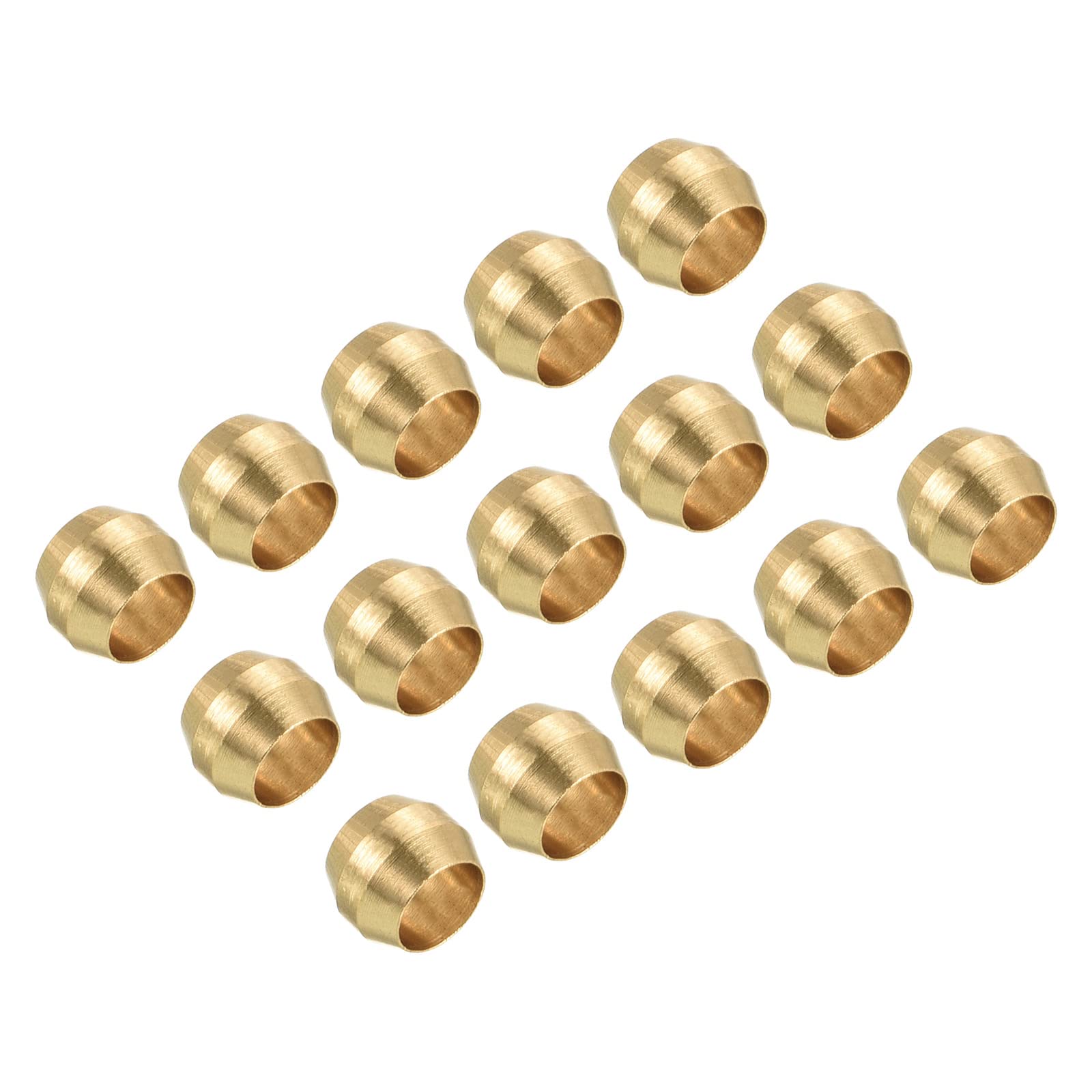 PATIKIL 4mm Tube Brass Compression Sleeve Ferrules, 15 Pack Brass Compression Fittings
