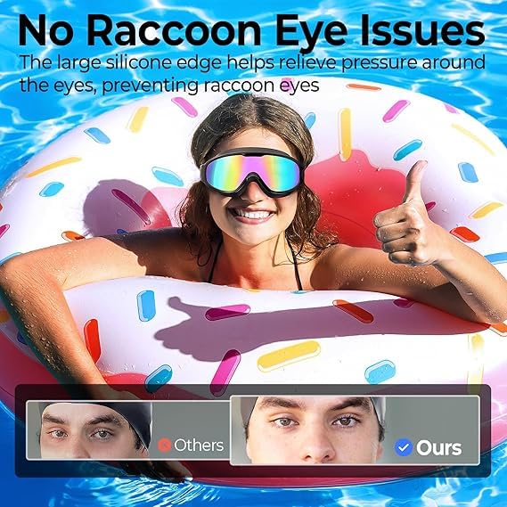 ORCHID M® Adults Swim Goggles 2 Pack, Anti-Fog Wide View UV Protection Pool No Leaking Swimming Goggles for Adult Youth & Men,Women
