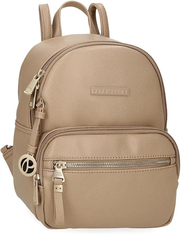 Elia Rucksack, lässig, Beige, 20 x 25,5 x 10 cm, Kunstleder, 5,1 l von Joumma Bags, Beige, Talla única, Lässiger Rucksack