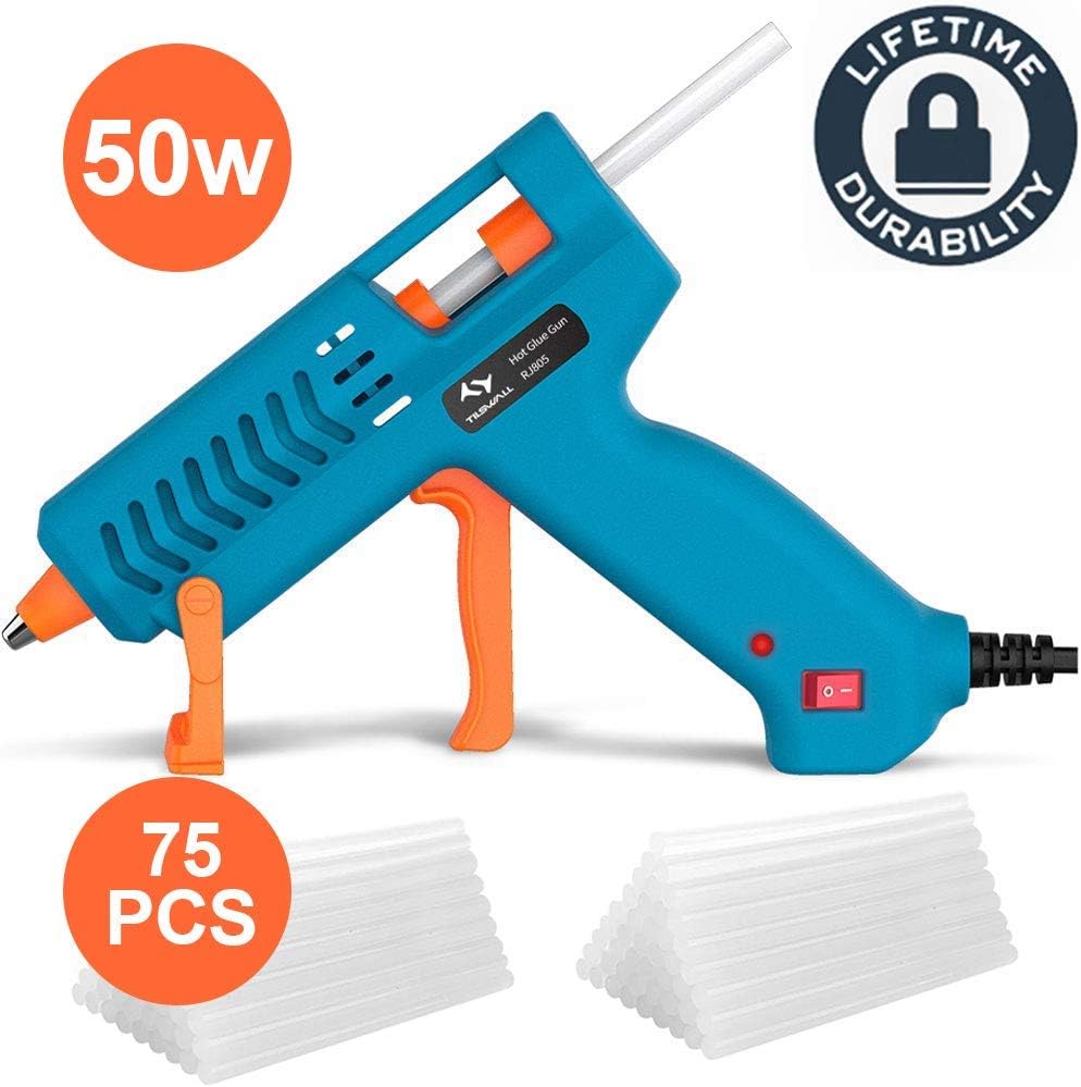 Tilswall Hot Glue Gun Kit(Pack of 1 Hot Glue Gun and 75 Glue Sticks)