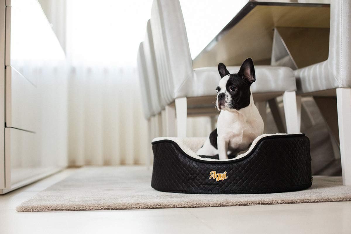 Agui AG10003 Diamond Oval Bed for Pets 45 x 35 x 12 cm, S, Black - Image 4