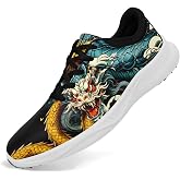 coolcustomize Men's Dragon Golf Shoes, Athletic Spikeless Golf Sneakers Non-Slip Cushion Waterproof Walking Shoes for Women