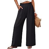 NIMIN Women Wide Leg Palazzo Pants High Waisted Casual Lounge Pants 2026 Summer Beach Vacation Outfits with Pockets