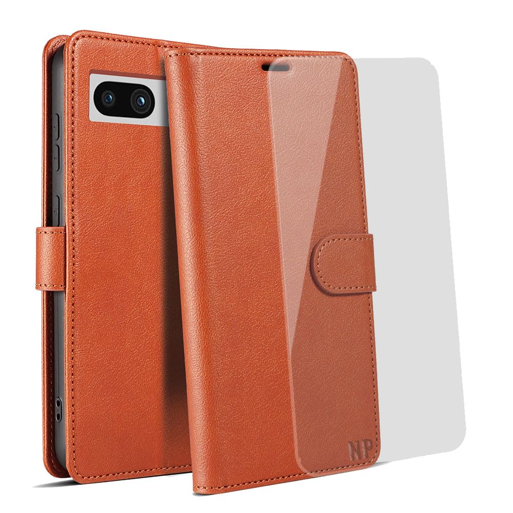 NP-Caser for Google Pixel 8 Case, Premium Wallet PU Leather Flip Case with [RFID Blocking] [3 Card Slots] [Magnetic Closure] Soft Inner Case for Google Pixel 8 (6.2-inch) Pink