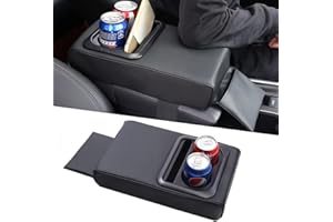 Auto Center Console Armrest Pillow, Memory Foam Car Armrest Cushion with Cup Holder and Phone Holder Storage Bag Universal fo