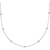 Ritastephens Sterling Silver Designer Style CZ By the Yard Station Chain Necklace, 18"