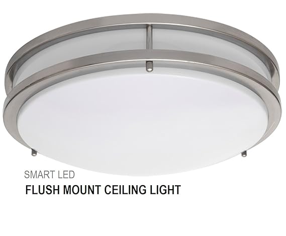 Smartled 12 Inch Led Ceiling Light Fixture Flush Mount Dimmable 15w 1050lumens 120w Equivalent Cri80 Etl Listed Energy Star Certified 1 Pack