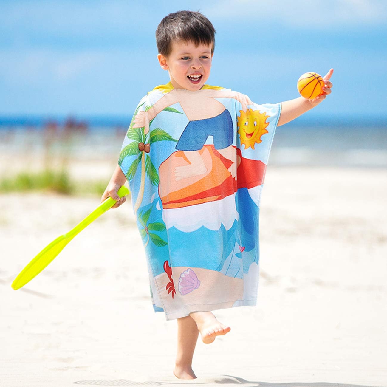 kids beach towel poncho