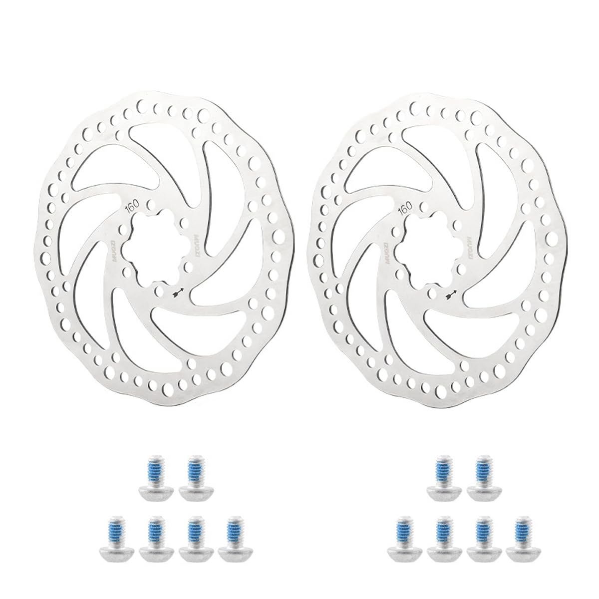 HOUSON 2pcs bicycle disc brake disc, bicycle brake disc with screws disc bicycle accessories for road bike mountain bike BMX MTB 160MM
