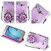 Samsung Galaxy On5 G550 case ( Metro PCS, T-Mobile ), Luckiefind Designer PU Leather Flip Wallet Credit Card Cover Case & Stylus Pen, Screen Protector Accessory (Wallet Fantasy Flower)
