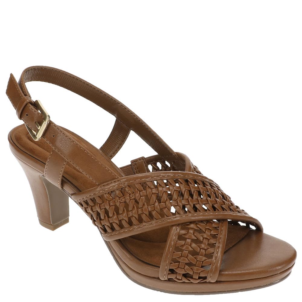Easy Street Women’s Sol Heeled Sandal, Tan, 9.5 Wide