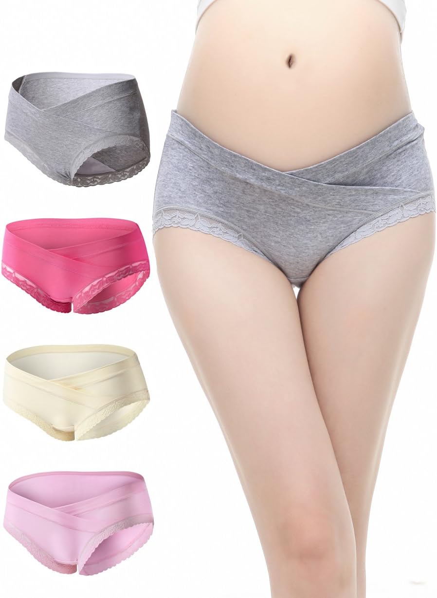 Slimart 4 PCS Cotton Maternity Pregnant Mother Panties Lingerie Briefs Underpants Underwear