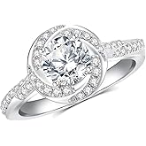 Jaransheti Moissanite Rings For Women Moissanite 18K White Glod Plated S925 Sterling Silver Solitaire Engagement Rings Promise Ring