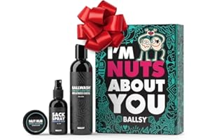 Ballsy Nuts About You Sack Pack, Men's Fresh Kit, Gift for Valentine's Day, Includes Ballwash, Sack Spray and NutRub, Ocean & Air