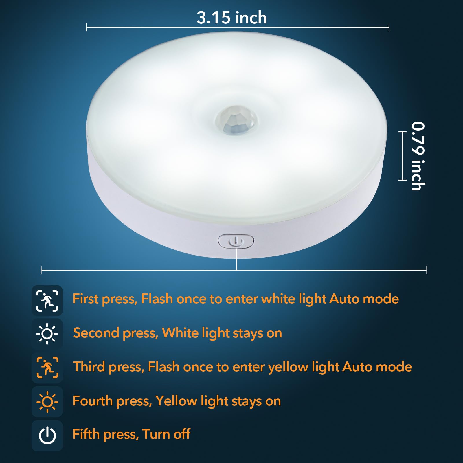 XLYS 6 Pack Motion Sensor Puck Lights Indoor, Under