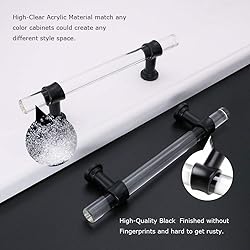Peaha 10 Pack Acrylic Cabinet Handles 4in Drawer