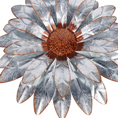 Ridota 12" Metal Flower Wall Decor, Metal Hanging Wall Art Sculpture