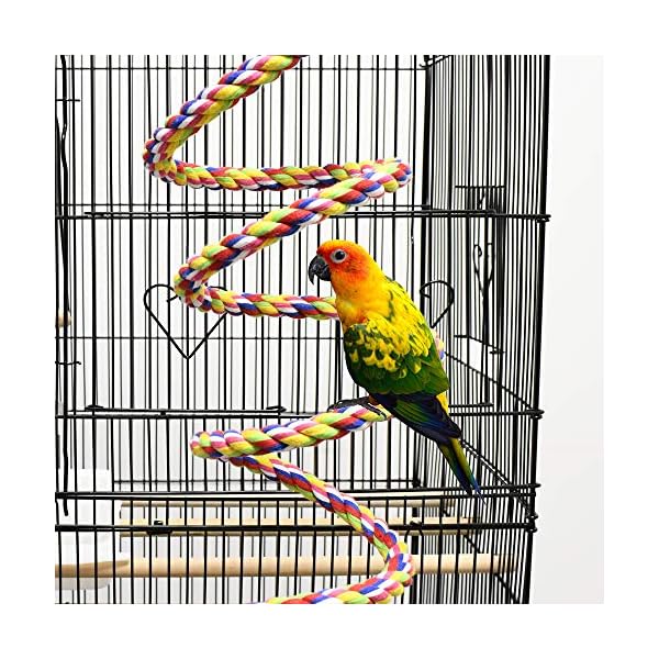 ASOCEA Uccello della Corda Bungee Giocattolo con Campana Cotone Pappagallo Spirale Swing Arrampicata Gabbia in Piedi…
