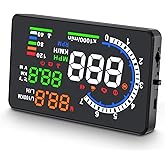 wiiyii Heads Up Display for Cars,Digital Speedometer fos Car,Car HUD A8 | Speed, RPM, Water Temperature, Voltage, Fuel Consumption, Multiple Alarm Prompt Functions,5.5 Inch Large Screen Plug and play