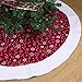 Aytai Non-Woven Christmas Tree Skirt 48 inches, Traditional Red and White Snowflakes Tree Skirts for Christmas Decorations