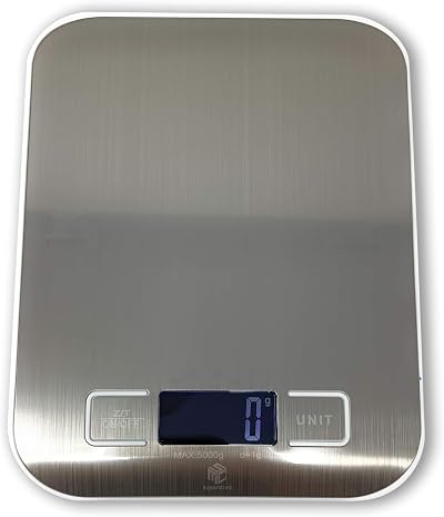 MSC Digital Kitchen Scales 5kg LCD Tare Stainless Steel Precision Weighing