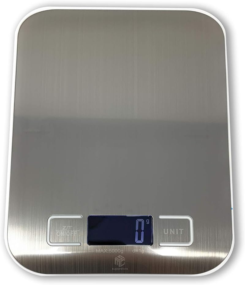 MSC Digital Kitchen Scales 5kg LCD Tare Stainless Steel Precision Weighing