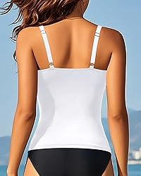 Aqua Eve Tankini Tops for Women Swimwear Top Only