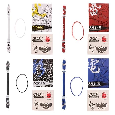 GROOMY Rutschfeste Beschichtete Spinning Pen Kugelschreiber Rolling Finger Rotating Spielen Gaming Blaue Tinte Student Schulb