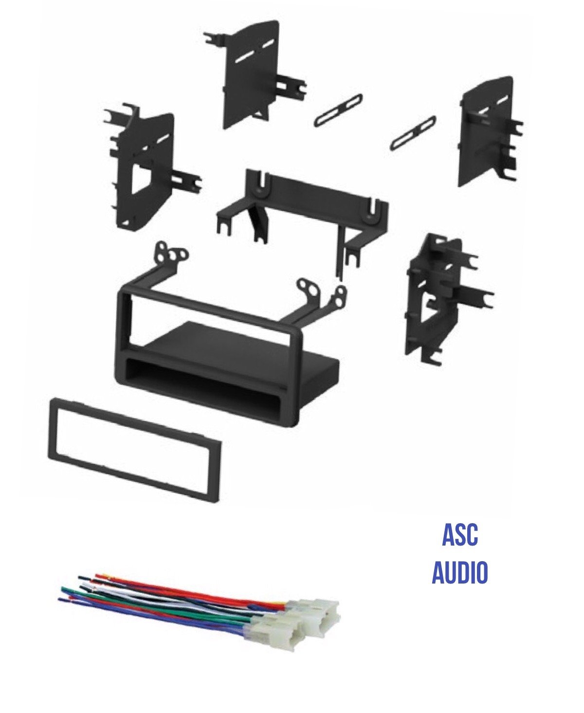 ASC Car Stereo Dash Kit and Wire Harness for some Toyota: 2003-2009 4-Runner SR5, 2000-2006 Celica, 2000-2006 Echo, 2001-2007 Highlander, 2005-2008 Matrix, 2000-2006 MR2 Spyder, 2001-2005 RAV4