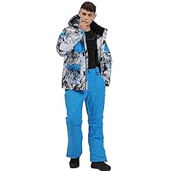 YEEFINE Men's Ski Suit Waterproof Snow Suits Two