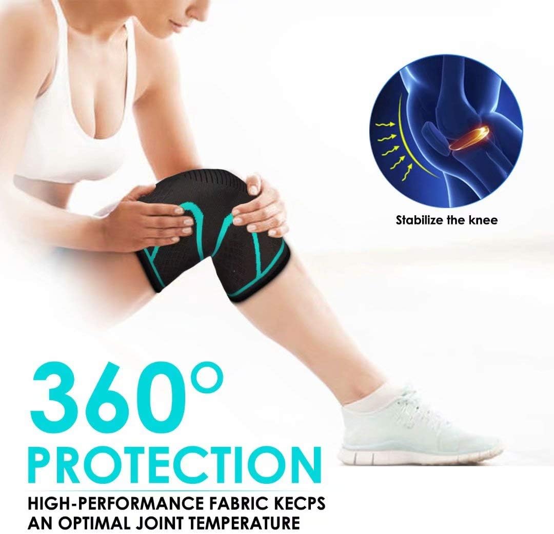CRAZY STONE 2 Pack Knee Compression Sleeve- Best Knee Brace for Men & Women- Joint Pain Relief, Injury Recovery - Knee Support for ACL, Meniscus Tear, Running, Basketball, Football, Yoga, Gym, Sports: Industrial & Scientific