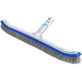 440 Heavy-Duty 18-Inch Stainless Steel Pool Brush for In-Ground Pools | Extra-wide curved brush head cleans walls, floors, steps &amp; corners. Not for above-ground pools, vinyl or fiberglass surfaces.