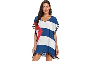 GuoChe Cuba Flag Womens Swimsuit Cover Ups Dress Beach Coverups for Swimwear